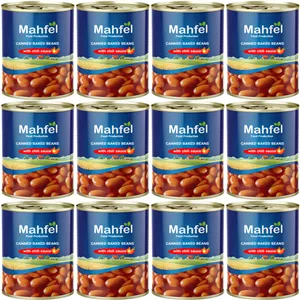 کنسرو لوبیا چیتی با سس چیلی محفل - 380 گرم بسته 12 عددی