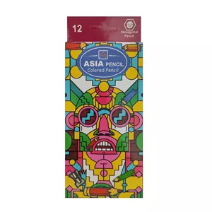 مداد رنگی 12 رنگ آسیا مدل Ortega طرح 1 کد 007