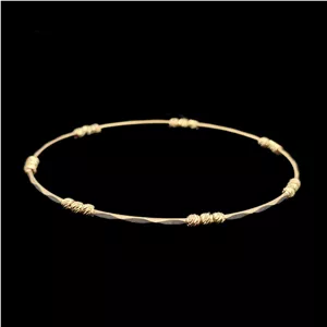 النگو طلا کم اجرت ۱۸ عیار زنانه گالری طلا و شمش برلیان مدل گوی البرنادو سایز ۲