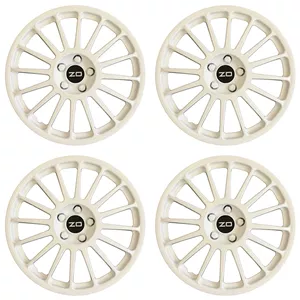 قالپاق چرخ پویا صنعت مدل OZ WHITE سایز 14 اینچ مناسب برای پژو 206 مجموعه 4 عددی