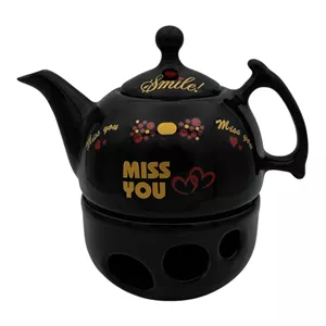 ست قوری و وارمر قوری مدل شقایق کد 2415xmiss گنجایش 600 میلی لیتر