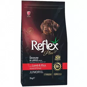 غذای سگ نابالغ رفلکس پلاس مدل Reflex Lamb and Rice وزن 3 کیلوگرم