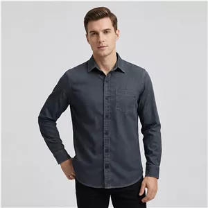 پیراهن آستین بلند یقه برگردان مردانه مدل جین L113