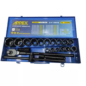 آچار بکس فشار قوی اپکس مدل  SMT-APX1521-21PCS-3/4INCH-HEAVY SLEEVE مجموعه 21 عددی