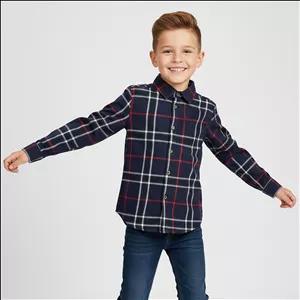 پیراهن آستین بلند یقه برگردان پسرانه لوپیلو مدل 22