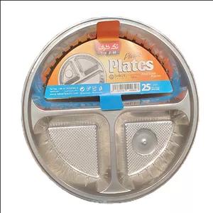 پیش دستی یکبار مصرف تک ظرف مدل 3 خانه مجموعه 100 عددی