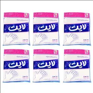 دستکش یکبار مصرف ساق متوسط لایت مدل 06 سایز فری بسته 600 عددی