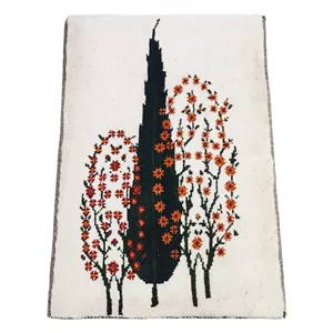 گبه لری نیم متری مدل درختی زمینه کرم 
