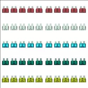 فیوز خودرو فلوسر مدل 2 پایه شیشه ای مجموعه 50 عددی 