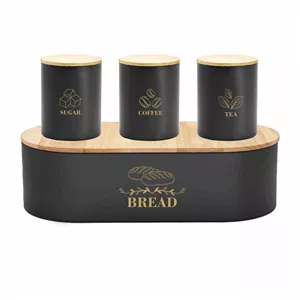 ظرف نان سام ست مدل درب چوبي کد ۰۰۴ به همراه بانکه