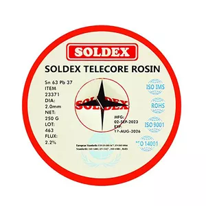 سیم لحیم سولدکس مدل SOLDEX Sn63 Pb37 وزن 250 گرمی ضخامت 2.0 میلی متر
