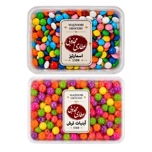 آبنبات ترش و اسمارتیز عطاری مجذوبی - 400 گرم بسته 2 عددی