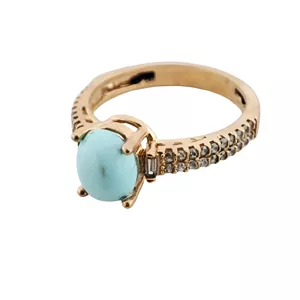 انگشتر زنانه مدل طلا روس فیروزه نیشابور q044