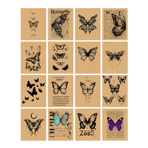 پوستر کرافت طرح پروانه کد 01 بسته 16 عددی