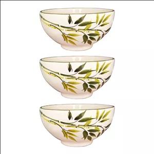 کاسه سفالی مدل بامبو بسته ۳ عددی