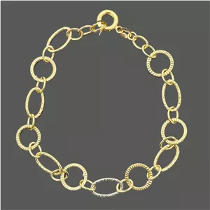 دستبند زنجیری طلا کم اجرت 18 عیار زنانه طلا و شمش برلیان مدل ۳۱