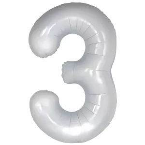 بادکنک فویلی مسترتم طرح عدد 3 مدل نود مات پلاس