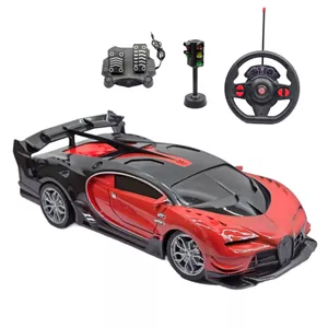ماشین بازی کنترلی ناب سل مدل بوگاتی شارژی پدال دار فرمانی همراه با چراغ راهنمایی Lamborghini