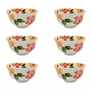 کاسه سرامیکی مدل آبگوشت خوری طرح بهار گل ها بسته 6 عددی