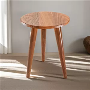 میز عسلی دایره با پایه پلیمر و صفحه MDF  مدل کلاسیک -p 323