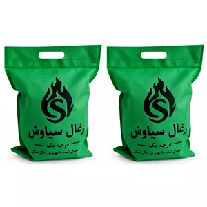 زغال کبابی سیاوش مدل P1002 وزن 1000 گرم بسته دو عددی