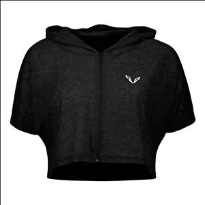 کراپ تی شرت  ورزشی آستین کوتاه زنانه نوزده نودیک مدل TS1992 B