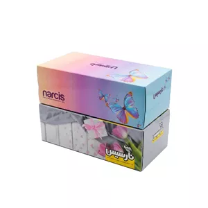 دستمال کاغذی 150 برگ دولایه نارسیس مدل رنگارنگ مجموعه 2 عددی