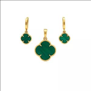 نیم ست طلا 18 عیار زنانه نیم گلد مدل ونکلیف کد 1404