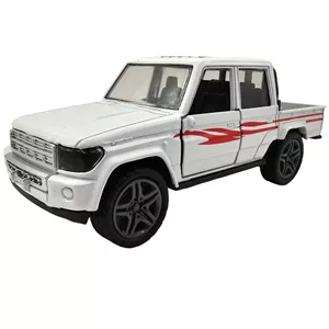 ماکت ماشین ناب سل مدل پیکاپ تویوتا هایلوکس دو کابین فلزی موزیکال چراغدار عقب کش کد Toyota Hilux Metal Musical Rear Light Pull Code