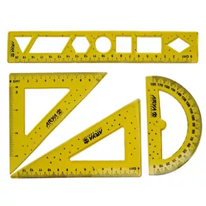 ست خط کش و گونیا آریا مدل 8038 مجموعه 4 عددی