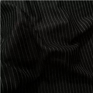 پارچه لباس عرض ۱.۵ متر مدل حریر راه راه رنگ مشکی