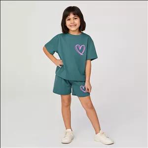 ست تی شرت و شلوارک دخترانه مادر مدل Amour