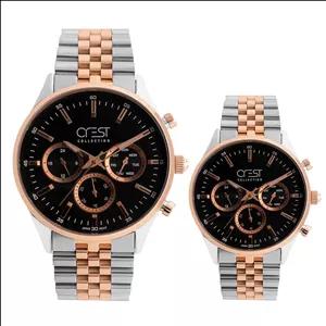 ست ساعت مچی عقربه‌ای کوارتز زنانه و مردانه کرست مدل 67112