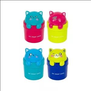 تراش طرح گربه های سطلی مدل مخزن دار بسته 4 عددی