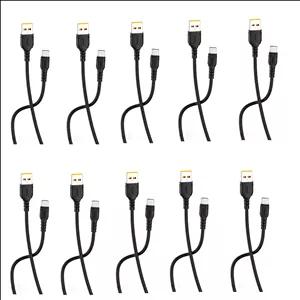 کابل تبدیل USB به USB-C دنمن مدلD06T طول 1 متر بسته 10 عددی