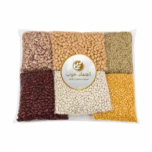 عدس و لوبیا چیتی و قرمز و سفید و لپه و نخود اعتماد خوب - 500 گرم بسته 6 عددی
