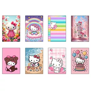 پوستر کارنيکا طرح هلو کیتی hello kitty کد 97726 مجموعه 8 عددی