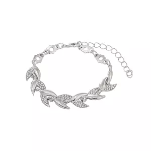 دستبند زنانه مدل تیغ ماهی نگینی کد 00965