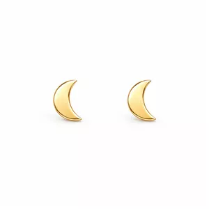 گوشواره میخی طلا 18 عیار دخترانه نیکان گلد مدل هلال ماه