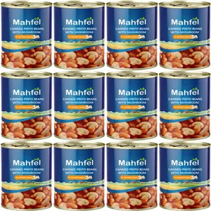 کنسرو لوبیا چیتی با قارچ در سس گوجه فرنگی محفل - 380 گرم بسته 12 عددی