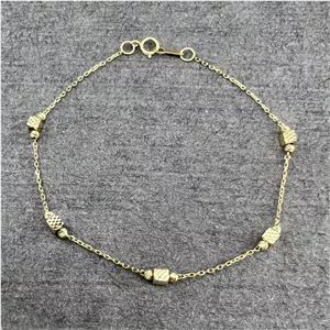 دستبند طلا 18 عیار زنانه دوست خوب مدل مکعبی کد dk165