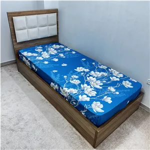 ملحفه ناتوسا مدل کشدار ارکیده یک نفره سایز 120x200 سانتی متر