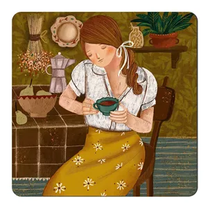  مگنت طرح بانو و فنجان چایی کد wmg703