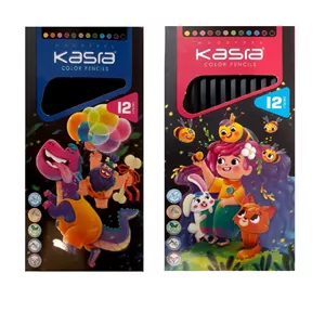 مداد رنگی 12 رنگ کسری مدل روان بسته 2 عددی 