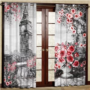  پرده بارمان دکور طرح لندن مدل هازان پانچی کد 5052 W سایز 140x280 سانتی متر