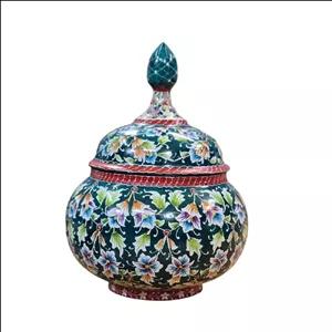 قندان میناکاری مسی میناسرای نیکنامی مدل ختایی ساده