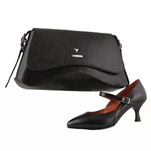 ست کیف و کفش پاشنه‌دار زنانه چرم یلسان مدل آیریا کد OLOVIYA-PRM-930-msk