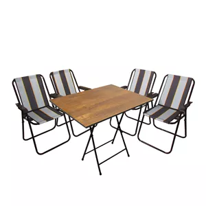 میز و صندلی تاشو سفری میزیمو مدل ساحلی کد 4441 مجموعه 5 عددی