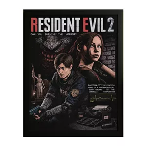 تابلو طرح رزیدنت اویل Resident Evil 2 کد 01 فریم مشکی