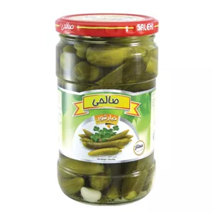 خیارشور سرکه‌ای پاستوریزه ممتاز صالحی - 650 گرم مجموعه 12 عددی